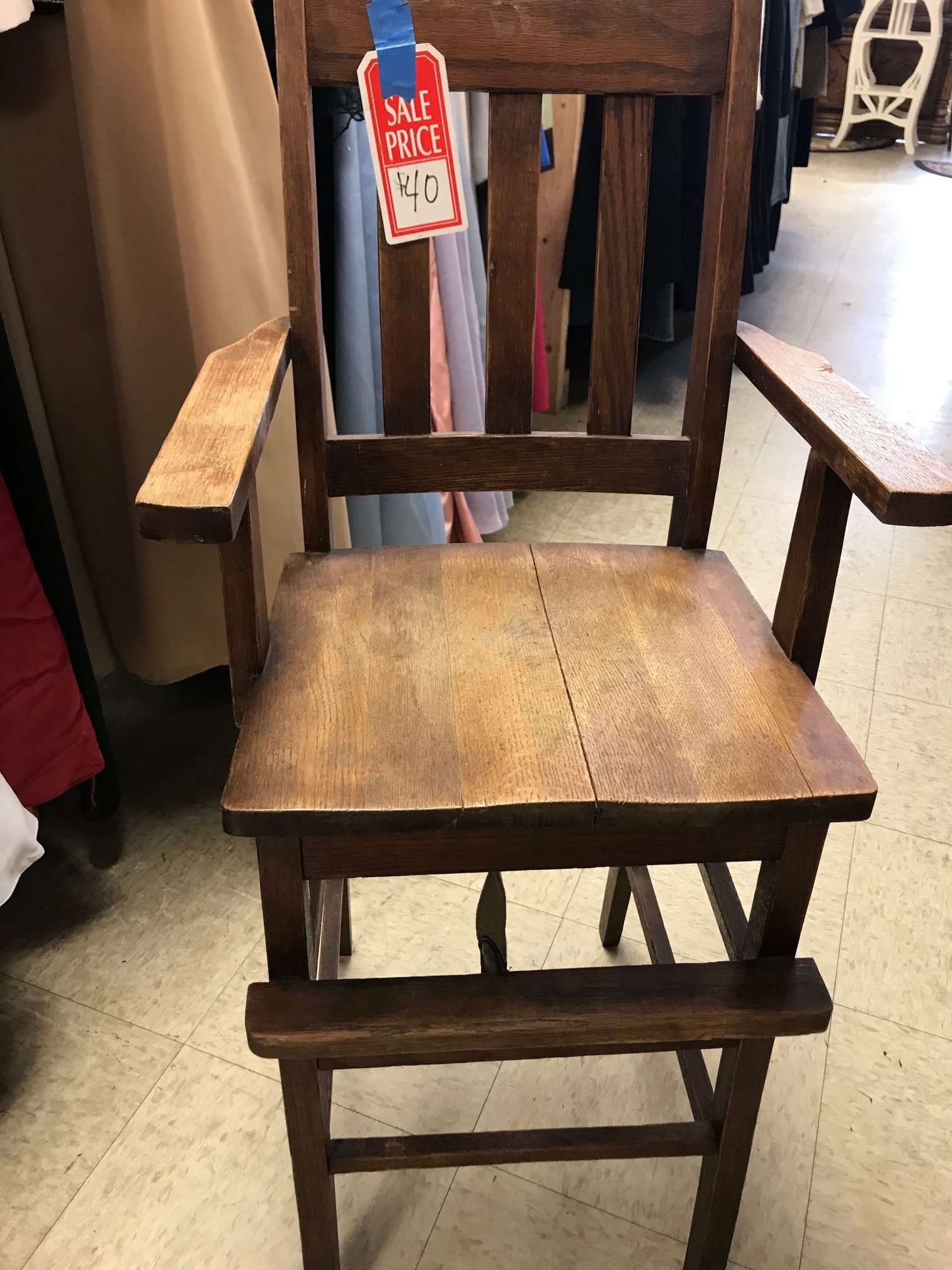 antique wooden high chair
